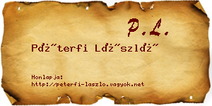 Péterfi László névjegykártya